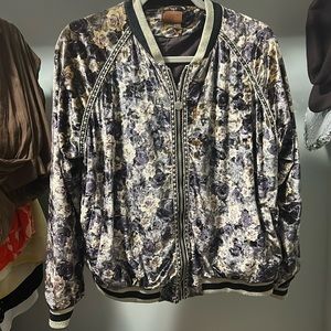 Anthropologie rose bomber jacket